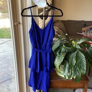 Royal blue cami layered dress